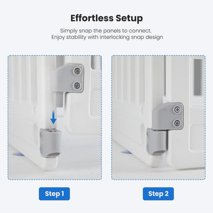 Plastic Pet Playpen, Durable Puppy Playpen with Lockable Door and Non-Slip Bottom, Portable Indoor Outdoor Puppy Pen