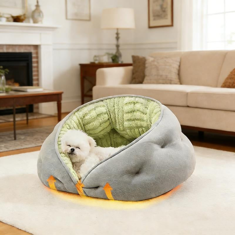 Plush Pet Nest Bed - Self-Heating, Ultra Soft & Cute Cave Bed for Dogs/Cats,Cozy Pet Bed for Dogs/Cats - Warm Plush Cave Bed, Super Soft & Self-Warming
